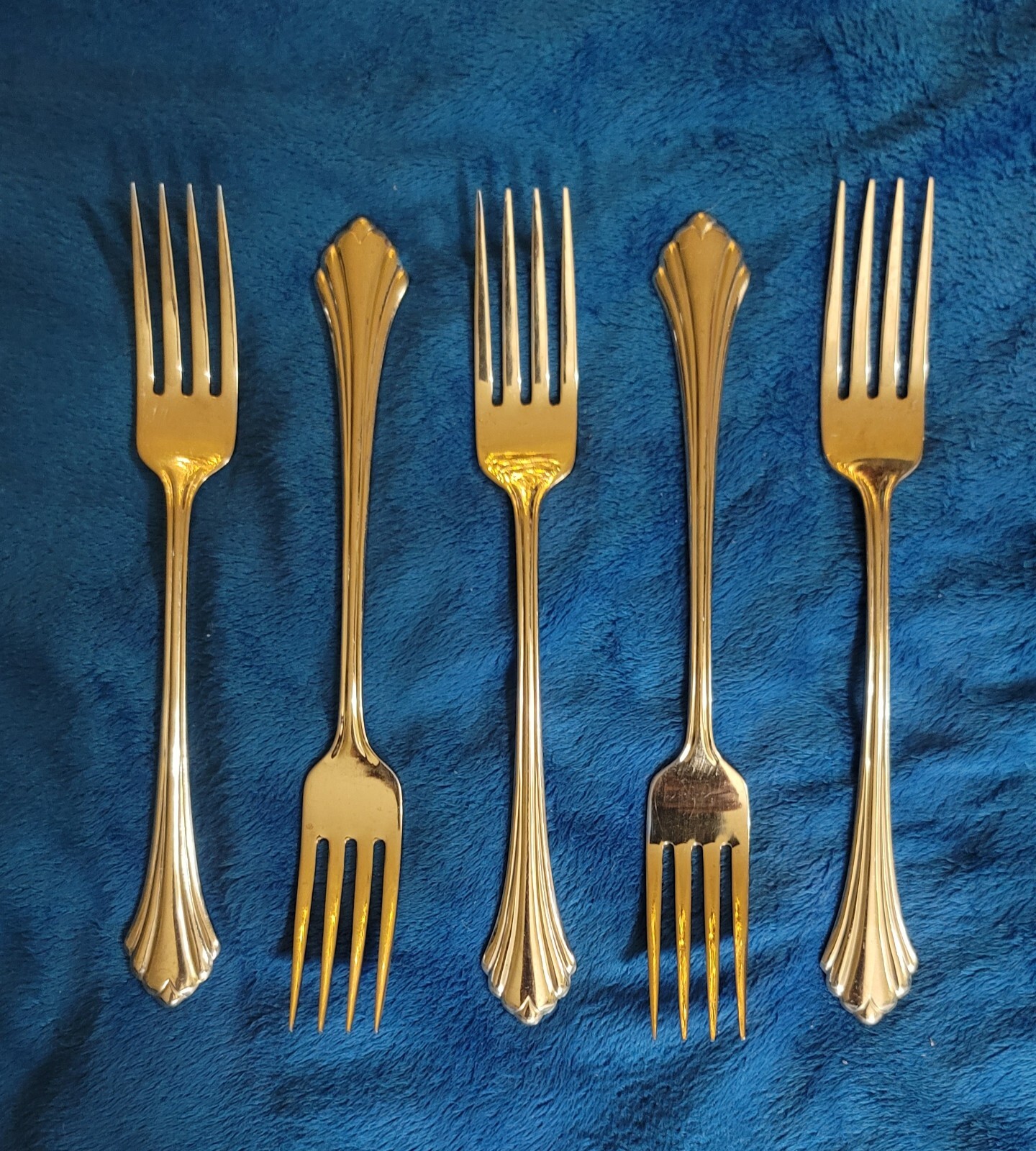 Set Of 5 Oneida Bancroft 18/8 Stainless Steel Dinner Fork Flatware EUC