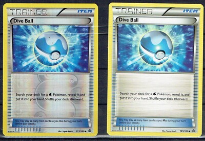 CARTA POKEMON DIVE BALL ALLENATORE N.125-160 RARA REVERSE 2 CARTE