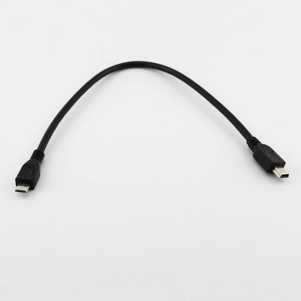 Data Sync Charge Adapter Cable Micro USB 2.0 B 5 Pin Male To Mini 5 Pin Male 1FT - Image 2 of 4