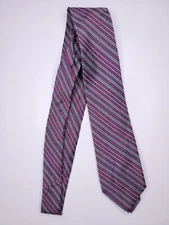 Calvin Klein Mens Formal Necktie 57"Lx3"W Purple/Gray Neck Tie
