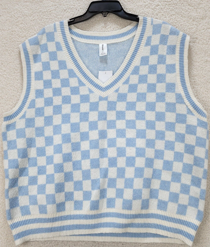 ABOUND Sweater Vest 2X - Blue/Ivory 