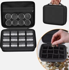 Coin Box Collection Box Round Case Storage EVA 96 Square box Moisture Proof Bag