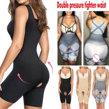 Women Full Body Shaper Open Bust Tummy Control Waist Trimmer Underwear Bodysuit