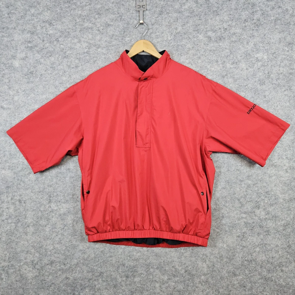 Veste De Pluie DryJoys FootJoy Rouge – Homme Taille L, Fermeture éclair, Poches Zippées