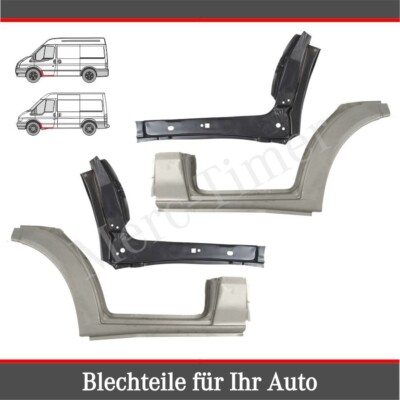 Ford Transit 2000-14 Kotflügel Radlauf Seitenschweller Reparaturblech 4x Set L+R