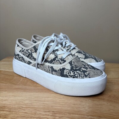 H&M Women's Platform Sneaker Snake Print Lace Up Shoes Size 41 / 10