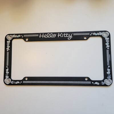 Black License Frame Not My Boyfriends Car Pink Hello Kitty JDM - Foto 8