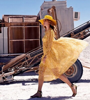 Zimmermann Lumino Paisley Silk Midi Slip Dress Lemon Yellow Size AU 2 M US  6 8 | eBay
