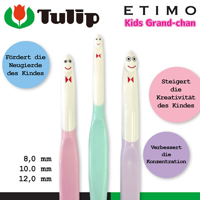 Tulip Etimo Kids Grand-Chan Häkelnadel mit Gesicht Kinder Kreativität 3 Größen