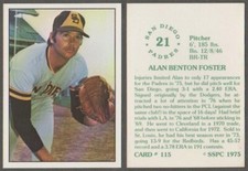 ALAN FOSTER-1975 SSPC # 115-SAN DIEGO PADRES PITCHER-45+ YEAR OLD COLLECTIBLE
