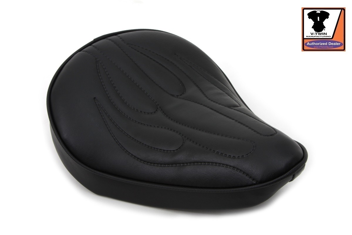 Solo Seat w/ Flame Stitch Chopper Dyna Rigid Softail Sportster