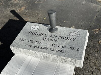28  x 16  x 4  Flat Marker Headstone Gray Granite (Engraving & Vase Included)