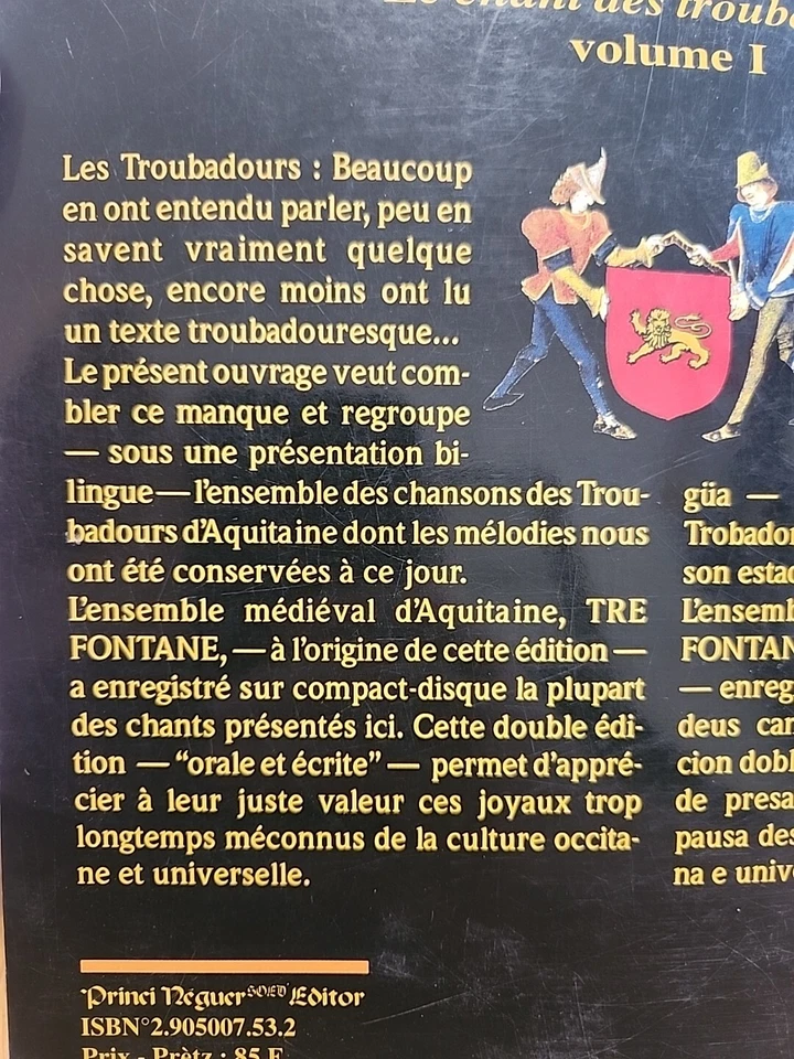 LES TROUBADOURS D'AQUITAINE - VOLUME 1 - Three Fountains Medieval Ensemble - Image 4 of 4