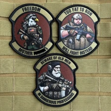 Dangerous Old Men, Chubby, Invisible, Broken or Fat Soldier M4 Morale Patches