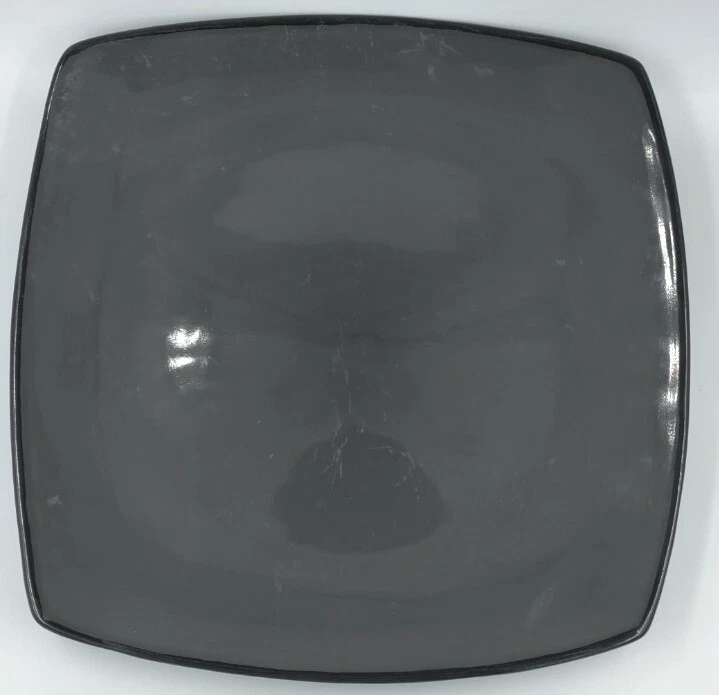 Gibson Home Modern Square Melamine Gray Dinner Luncheon Plate 10.5" Replacement - Image 3 of 4