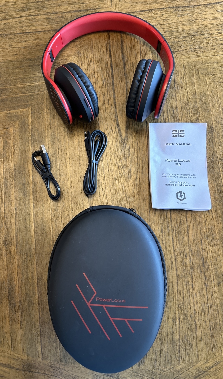 Power Locus Foldable Wireless Bluetooth Over-Ear Headphones with Case BB2-image