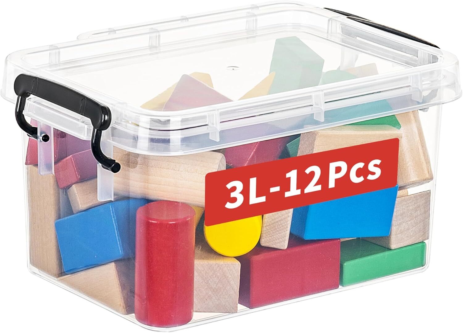 Clear Stackable 3.2Qt Storage Bins - Set of 12-image
