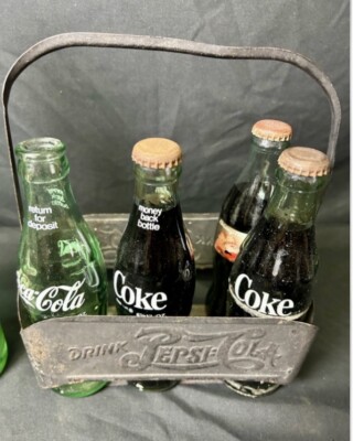 Rare Authentic Vintage Pepsi Cola 6 Pack Carrier With Metal Handle