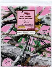 Next Camo Pink Wrapping Paper Sheets, Birthday Wedding Baby Shower