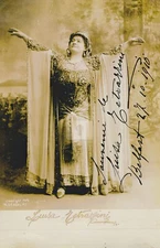 Luisa Tetrazzini 2 -- Signed Vintage Photo Postcard Copy