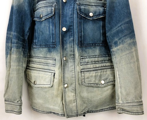 Diesel D-Richard Men's Denim Military Jacket ~ Size Medium - Afbeelding 3 van 9