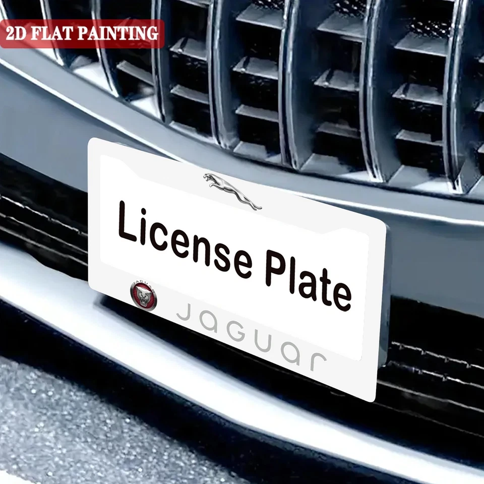Jaguar 2 Pack Aluminum Waterproof License Plate Frame White - Image 4 of 4