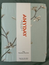 New John Lewis ANYDAY Chinese Blossom KING size Duvet Cover Set - Duck Egg