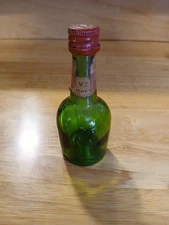 Vintage Courvoisier Cognac Miniature Liquor Shot Bottle Green Empty