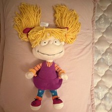 Nickelodeon Rugrats Angélica Pickles Muñeca de Peluche Vestido Púrpura De Colección 1997