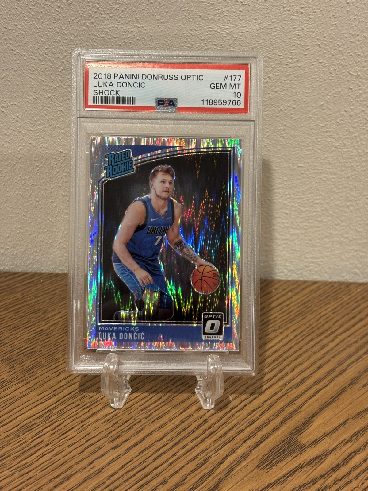 2018 Panini Donruss Optic #177 Luka Doncic Rated Rookie Shock (RC) PSA 10