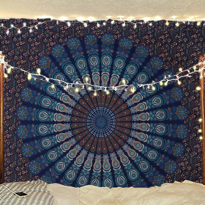 Handmade Indian Hippie Bohemian Psychedelic Peacock Mandala Wall Hanging College