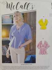 McCall's M8115 8115 Top Sewing Pattern Ladies XS S M L XL Pullover V Neck UC