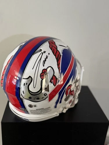 Josh Allen 1 of 1 Custom Painted Signed Authentic Helmet Fanatics Authenticated