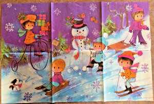 Vintage 1970’s Retro Christmas Gift Wrap NOS Unused 19.5 x 29”