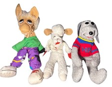 Shari Lewis Lamb Chop  Hush Puppy  Charlie Horse Hand Puppet Set 1992 -17 Inch