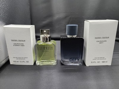 TWO NEW CALVIN KLEIN ETERNITY MEN EDT + CK DEFY EDP (TESTER) 3.3 OZ