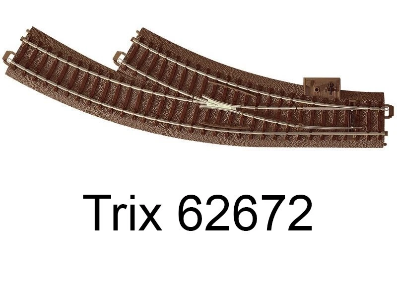TRIX Aiguillage courbe à droite R1 360mm 30 degrés Voie C - HO - Trix 62672 - Photo 1/1