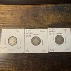 A Lot of 3 silver Barber dimes 1907, 1916,& 1916S In Good  Condition.