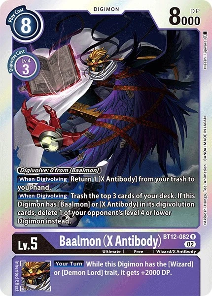 Digimon TCG BT12-082 Baalmon (X Antibody) Uncommon Across Time Card Game