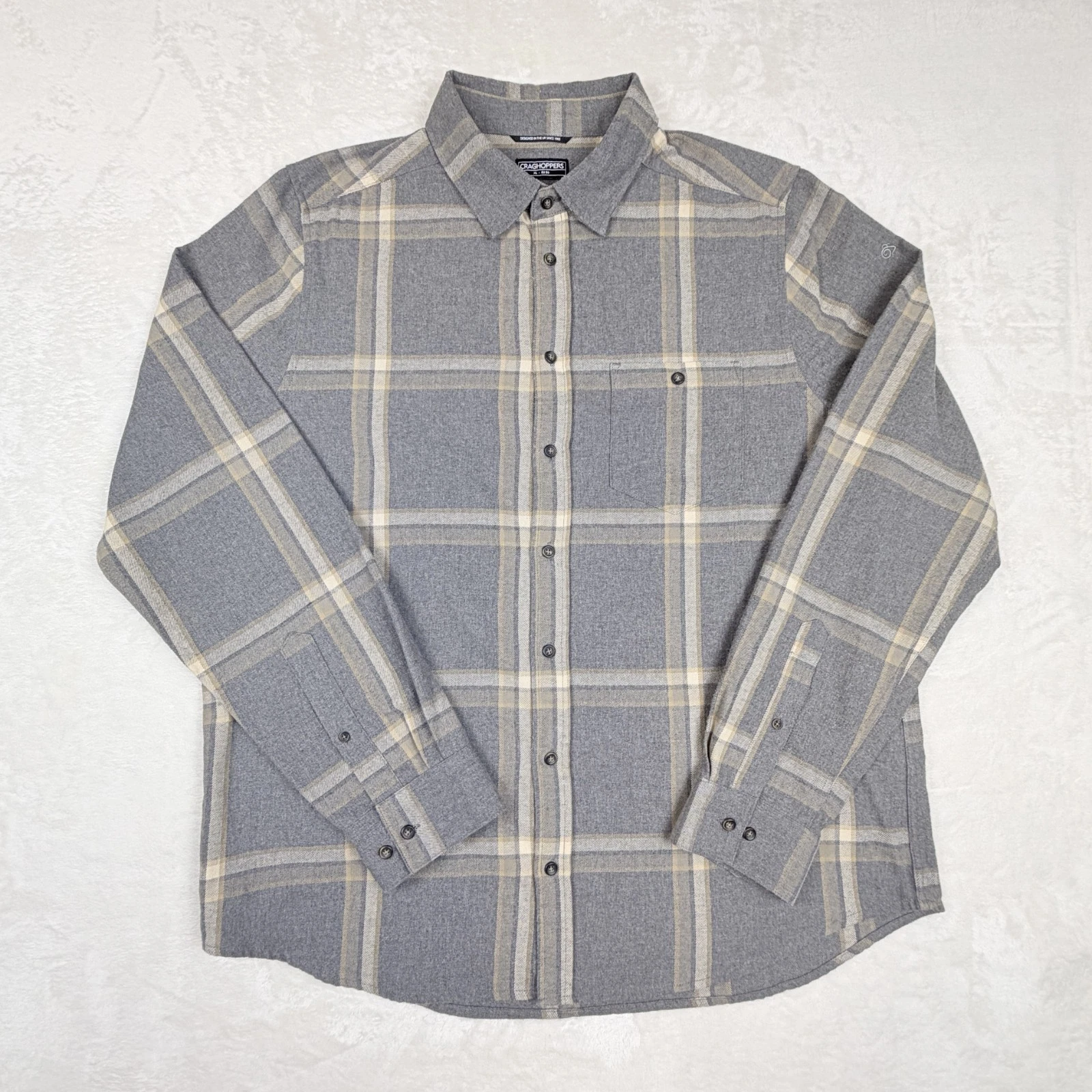 Craghoppers Shirt Mens XL Gray Plaid Gage Soft Heather Check Hiking Warm Pocket
Opens in a new windo