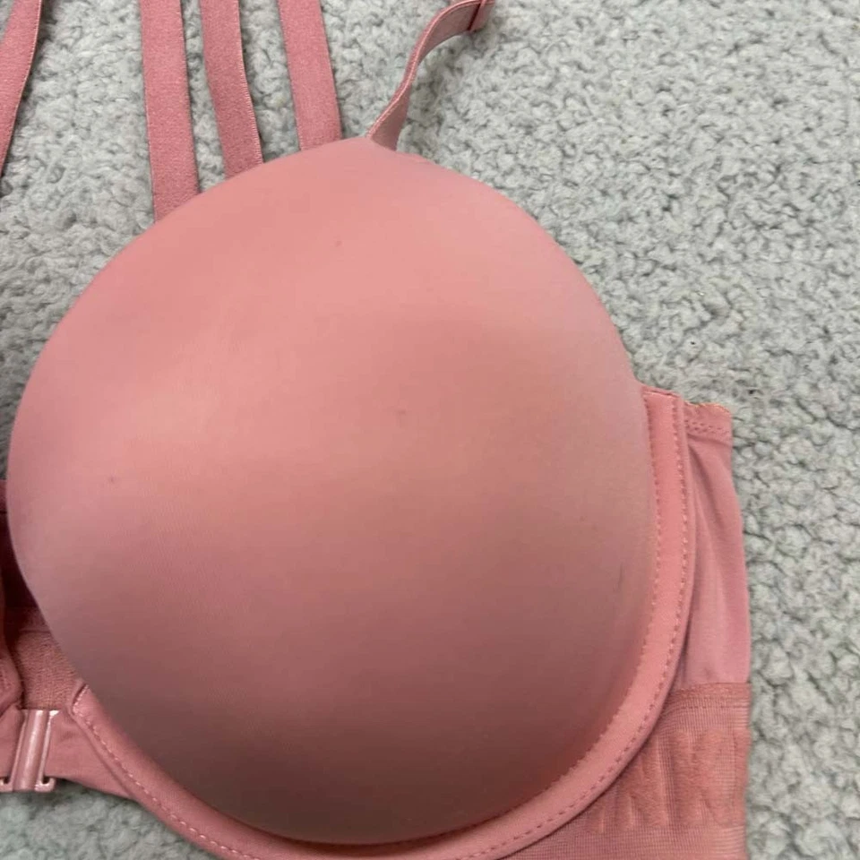 Pink Bra 36C Push Up Bra Wear Everywhere Push-Up Racerback Strappy VS Victoria S - Image 4 of 4