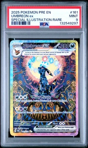 2025 POKEMON PRISMATIC EVOLUTIONS SPECIAL ILLUSTRATION RARE UMBREON EX PSA 9