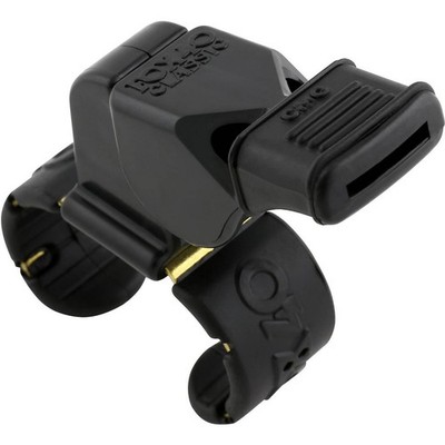 Fox 40 Classic CMG 3-Chamber Pealess Whistle w/ Fingergrip, Black