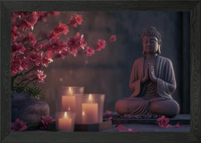 Buddha Framed Wall Art Poster Canvas Print Picture
