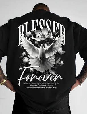 Blessed Forever Herren Oversize Shirt Streetwear Fashion Baumwolle bis 5XL