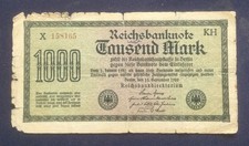 German 1000 Mark 1922 Bank note.
