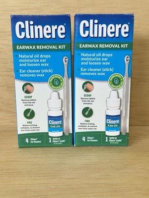 Lot 2-Clinere Ear Oil Conditioner & Ear Cleaner Cleaning Stick Care Kit,