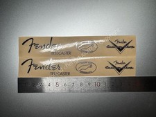 2 pezzi per Fender Telecaster Custom Shop chitarra basso headstock adesivo metallo nero