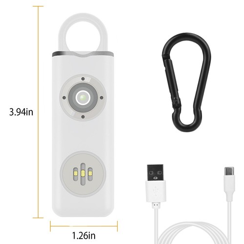 Safety Alarm LED Flashlight Emergency Self Defense Loud Siren Black/ White - Picture 19 of 19