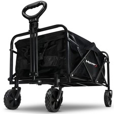 MoverX 70L Festival Trolley on Wheels, Folding Wagon, D74 x W48 x H50, Black 